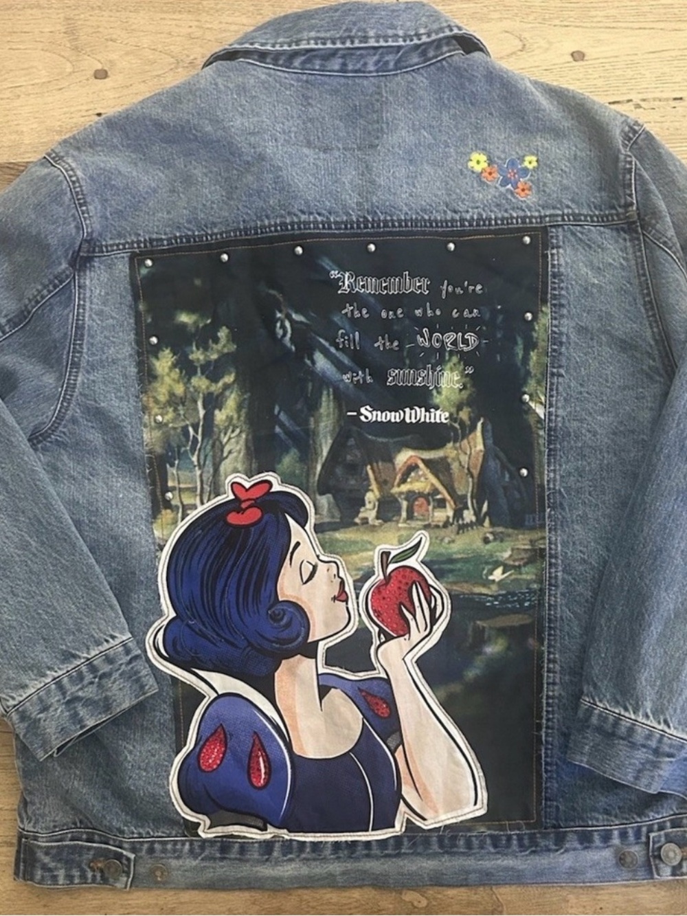 Disney Snow White Denim Jacket with Embroidered Patch